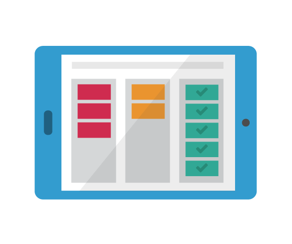 A tablet showing planning software