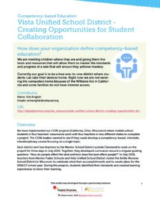 collaboration opportunities unified vista creating district student school category