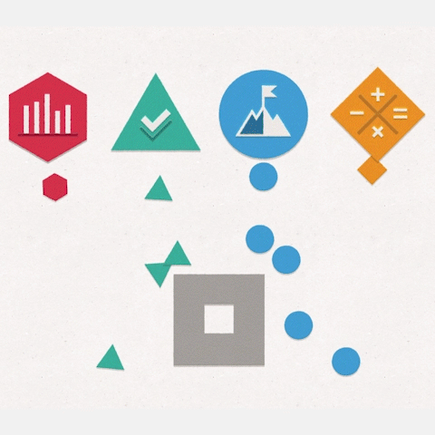 Animated illustration of elements coming together