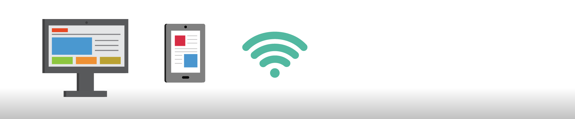 image of computer, tablet and wifi symbol