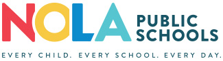 NOLA Public Schools logo - Reads NOLA Public Schools Every Child. Every School. Every Day.