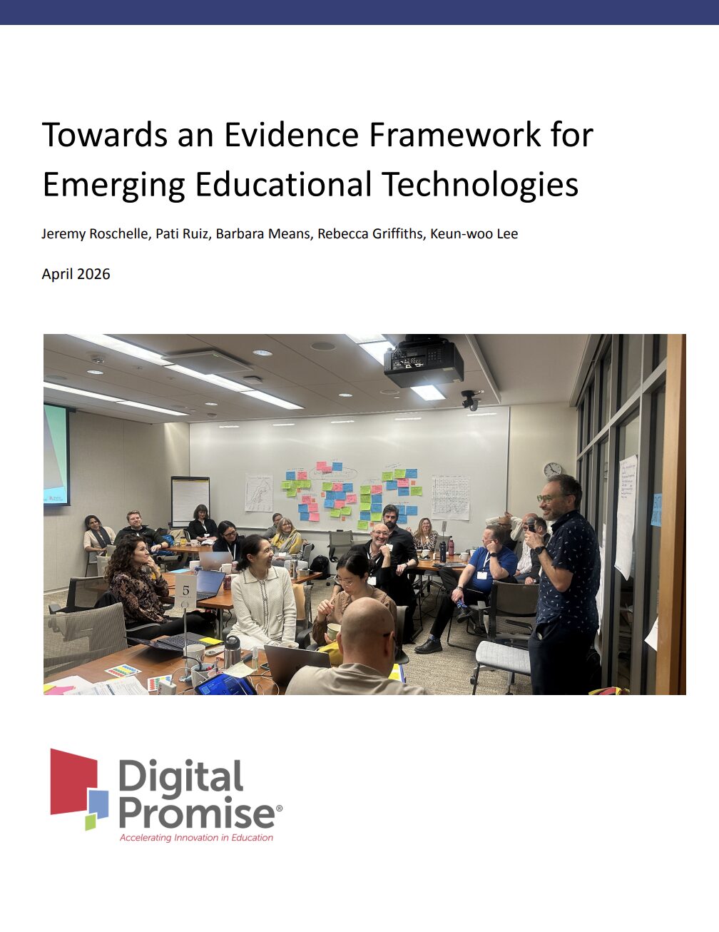 cover of the Towards an Evidence Framework for Emerging Educational Technologies report
