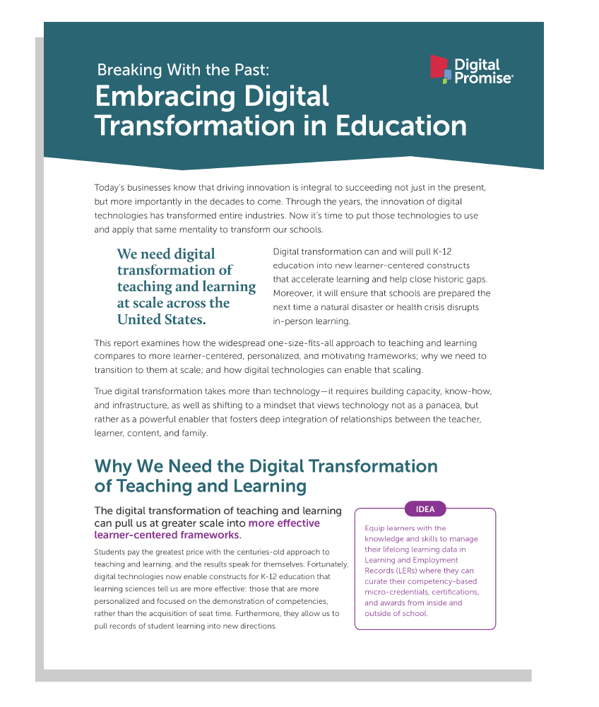 Embracing Digital Transformation in Education executive summary