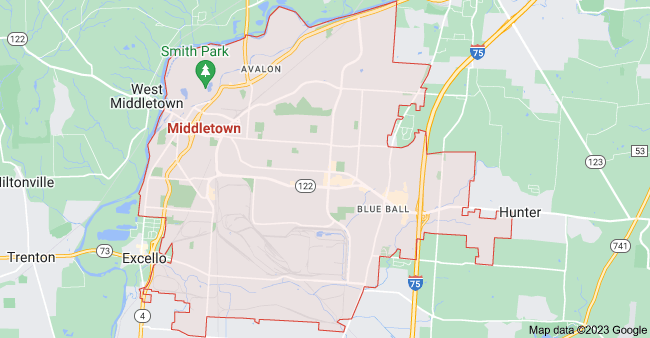 Map of Middletown City School District
