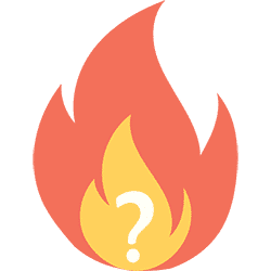 Fire with a question mark overlayed