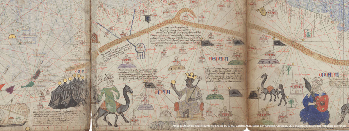 An image of the map of the Africa south of the Atlas Mountains, sourced from 1375