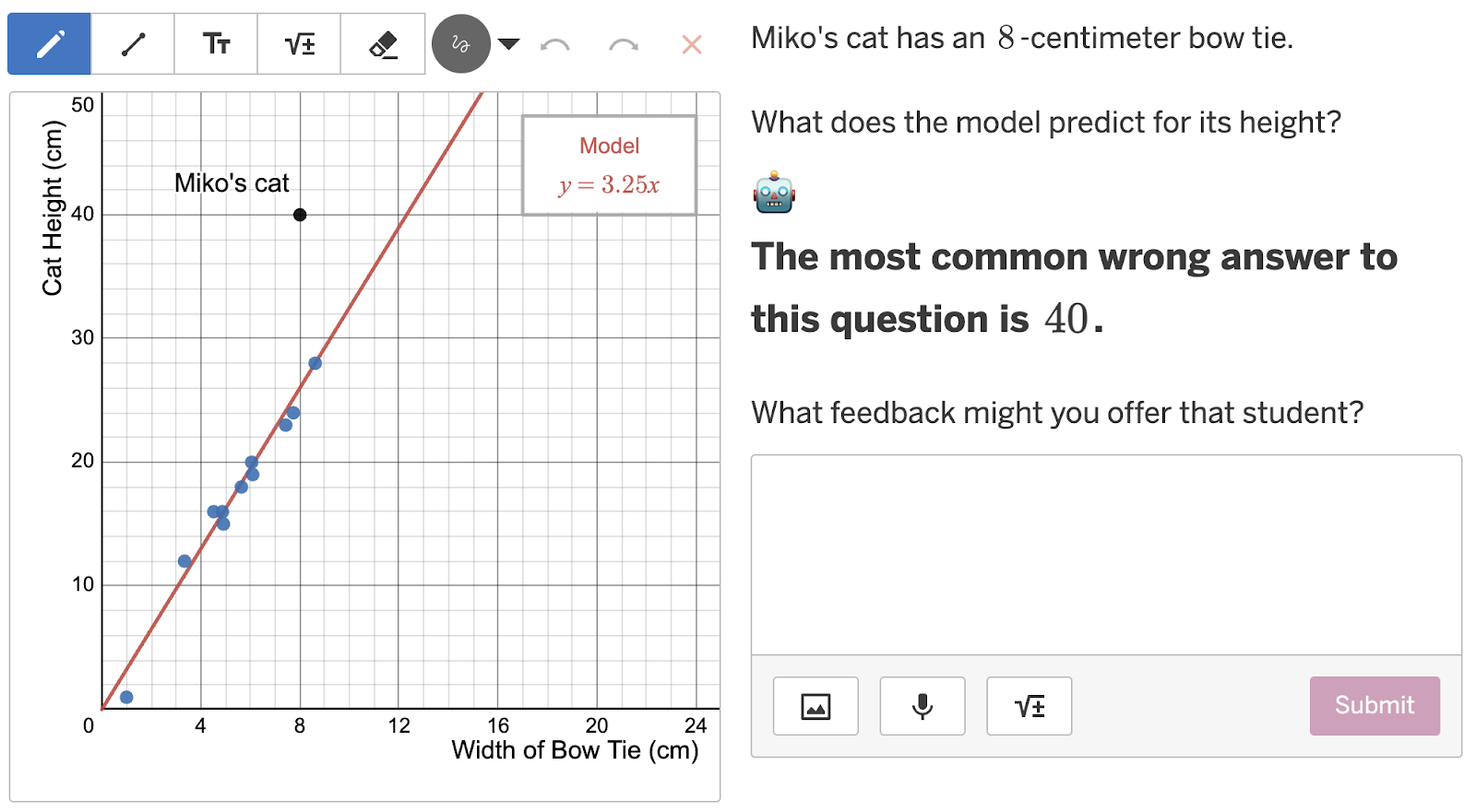 A screenshot of Amplify’s professional development activity for teacher feedback in which teachers brainstorm their own responses to common wrong answers from students and receive feedback from a GenAI-powered bot. (Credit: Amplify)