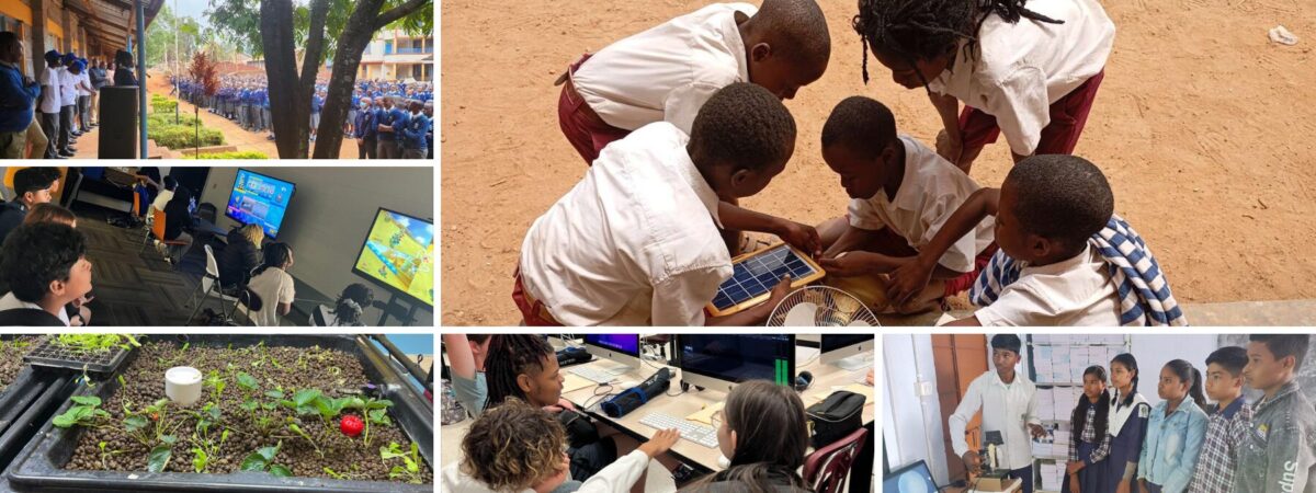 Collage of students in Kenya, USA, Nigeria, and India