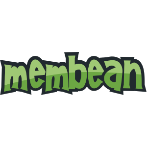 Membean logo in thick bold green letters and thick black outline