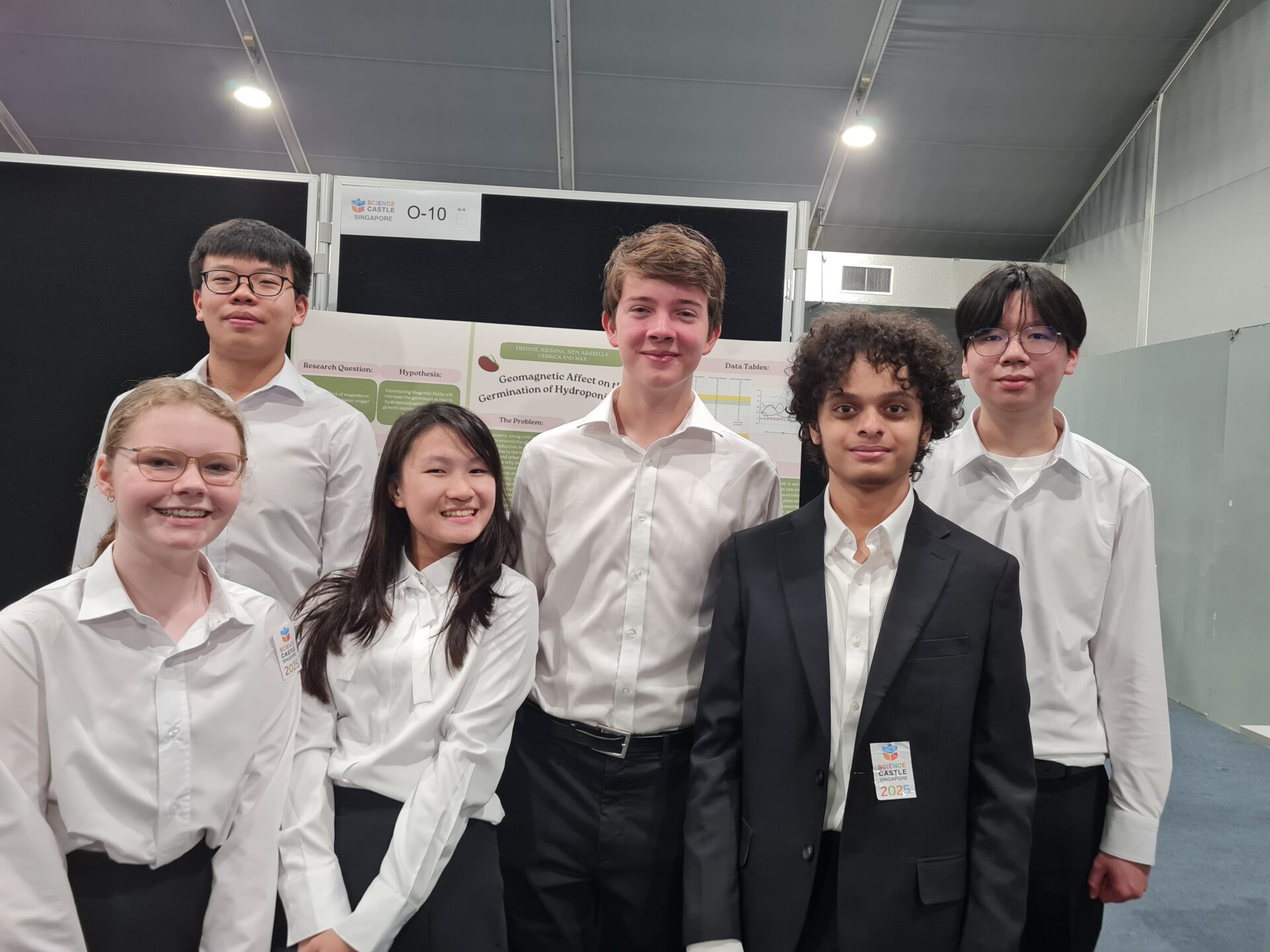 Six students pose for a photo