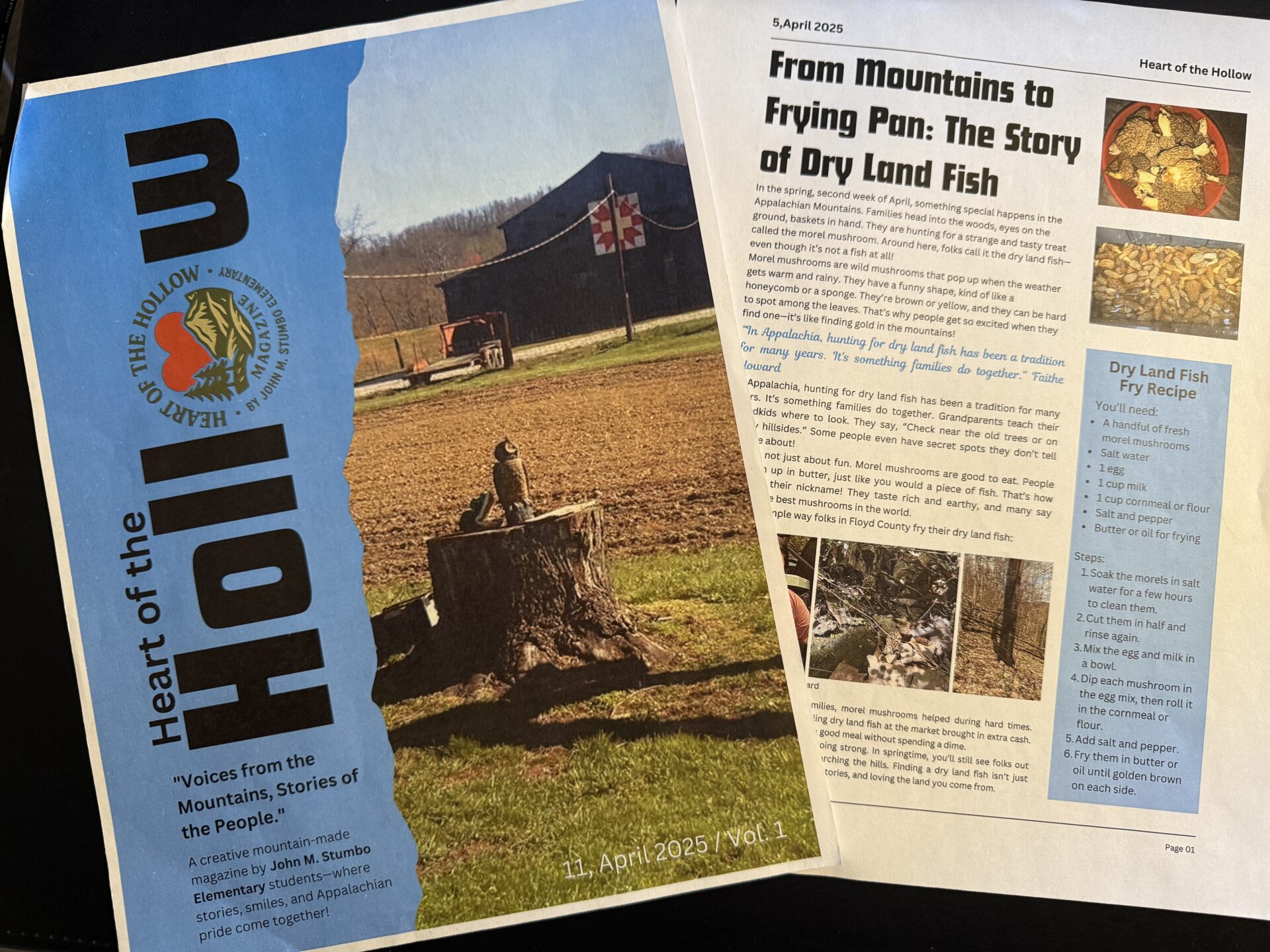 Images of magazine pages that were created by the students.