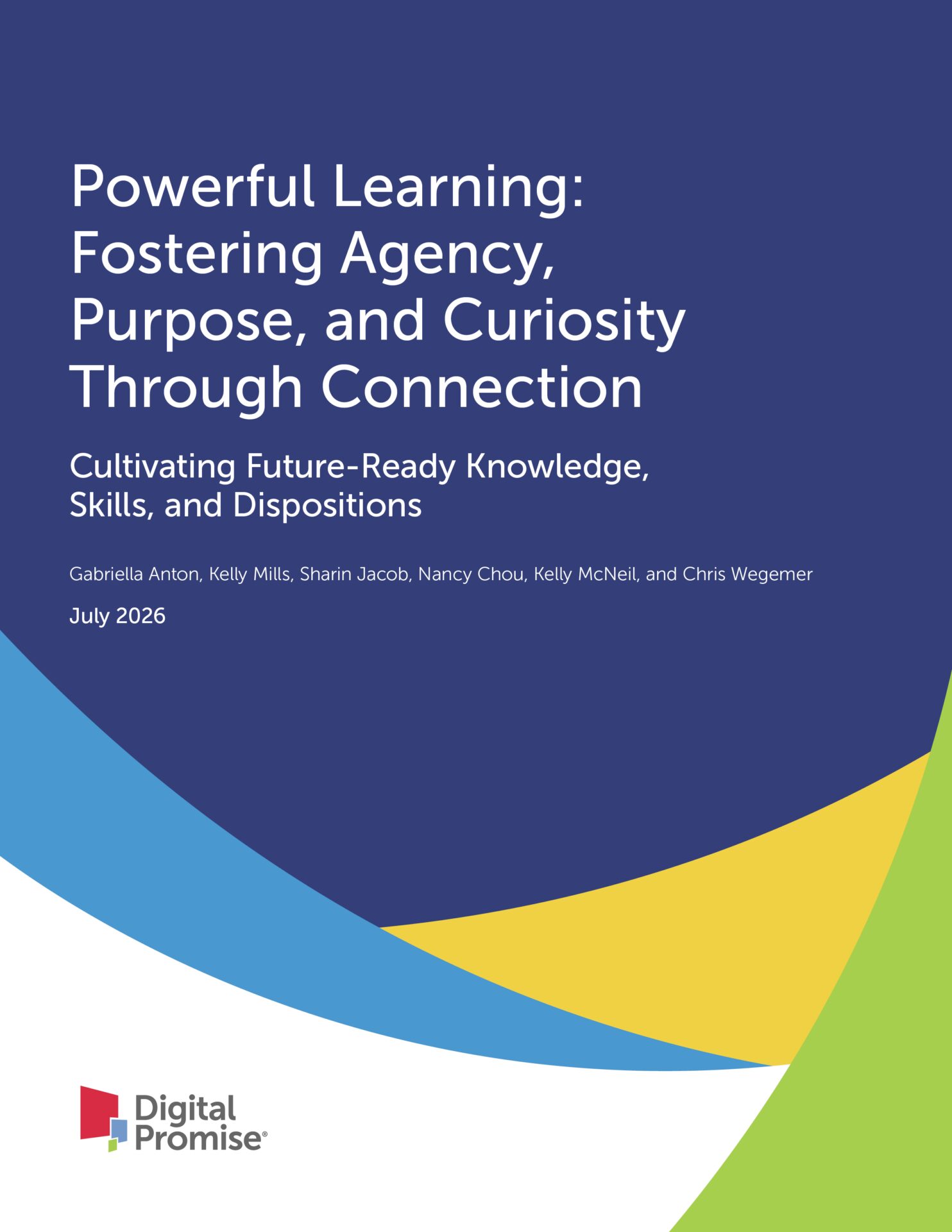 Cover page of a Digital Promise position paper titled 